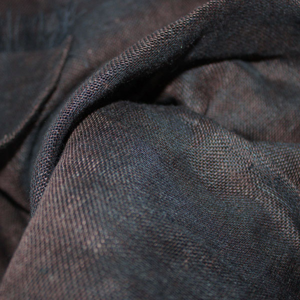 Brown thin linen-scarve 70x200 cm detail