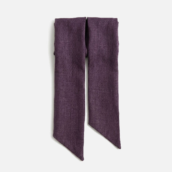 Purple thin linen scarf hand made
